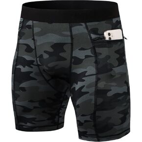 1/3 Pack Men's Compression Shorts Zip Pockets Performance Athletic Shorts Gym Shorts with Pockets 8" 9" inseam