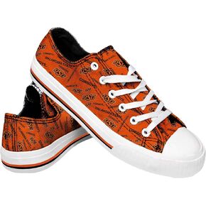 FOCO womens Ncaa College Team Logo Fashion Low Top Canvas Sneakers Shoes
