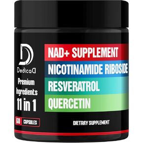11in1 NAD+ Supplement with Liposomal Nicotinamide Riboside, Quercetin, Resveratrol and 8 More - Cellular Energy & Repair, Healthy Aging - 2 Month Supply