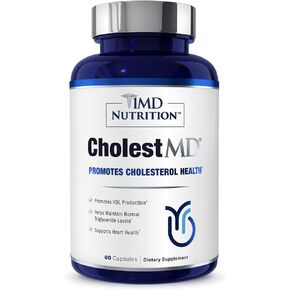 1MD Nutrition CholestMD with Olive Leaf Extract, Bergavit, Niacin, Garlic | 60 Capsules