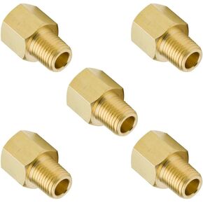 Brass Reducing Adapter, 1/8" NPT Male X 3/8" NPT Female, (5 Pack)