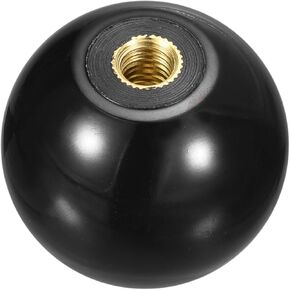 uxcell Threaded Ball Knobs, M8 Female Thread Thermoset Ball Knob 40mm Dia Round Operation Ball Handles with Copper Insert for Machine Lever Handle, Black