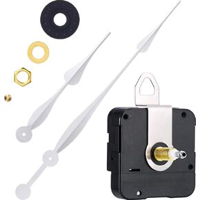 High Torque Long Shaft Clock Movement Mechanism with 12 Inch Long Spade Hands (Black)