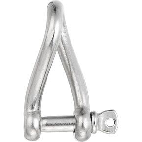 PATIKIL 316 Stainless Steel Twist Shackle 3/8" 10mm, 1279 Lbs Load Screw Pin Shackles for Traction Steel Wire Ropes Marine Handling Accessories