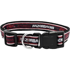 Pets First Collegiate Pet Accessories, Dog Collar, Arkansas Razorbacks, Large