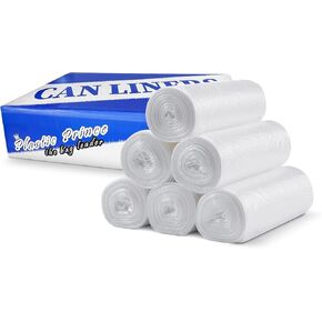 (500 Pack) 30 Gallon Clear Trash Bags, 13 Mic, High-Density, Fits Round and Square 30-32 gal Trash Cans, 30" x 37" Garbage Can Liners