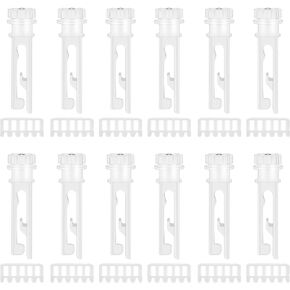12 Pairs Vertical Window Blind Stem and Gear White Vertical Blinds Repair Kit Window Blind Replacement Parts Vertical Blinds Components for Headrail Carrier Stem Iron Headrail Curtain Accessories