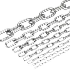 Metal Chain, 304 Stainless Steel Safety Chains Hardware Long Link Chain Rings Heavy Duty Coil Chain for Hanging Pulling Towing (2mm/5ft)