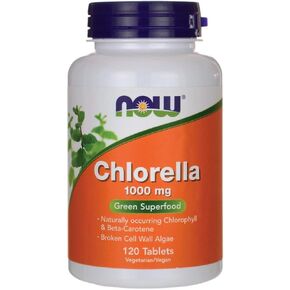 NOW Foods, Chlorella 1000mg, 120 Tablets (Pack of 3)