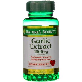 Nature's Bounty Garlic Extract 1000 mg, 100 Rapid Release Softgels (Pack of 6)