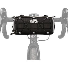 Bike Handlebar Bag,Multifunctional Waterproof Mountain Bike Crossbar Front Bag，2.4L Large Capacity Bicycle Bag Bike Handlebar Bag with Waterproof Zipper Removable Straps for Cycling-Black