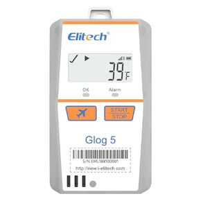 Elitech IOT Temperature Data Logger 4G Single-use, Shadow Data, 3-Times Accidental Touch, Auto Flight Mode, Light/Shock/Location, PDF/CSV Report, 32000 Points 150Days Glog5T