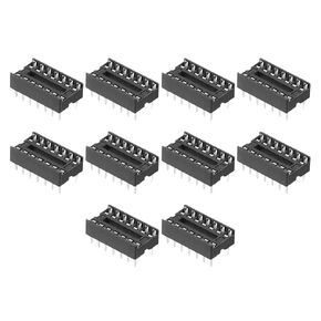 MECCANIXITY 80Pcs DIP IC Chip Socket Adapter, 2.54mm Pitch 14 Pin Gate Soldering Flat Circuit Chip