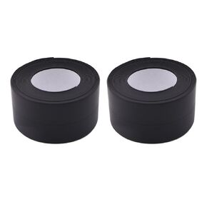 Waterproof Caulk Tape Sealant Strip, 1.5"W x 10.5'L PVC Sealing Tapes for Kitchen Bathroom Bathtub Countertop Toilet Sink (2 Pcs, Black)