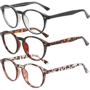 Blue Light Blocking Glasses for Women Men Retro Round Computer Glasses Anti Eyestrain with Spring Hinge Eyewear Frame
