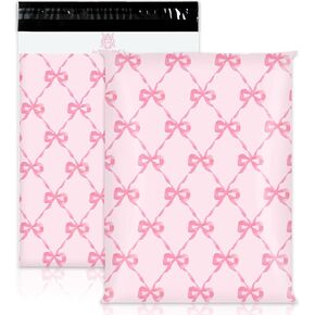 100Pcs Pink Bow Poly Mailers 10 x 13 Inch Packaging Bags Self Seal Mailing Envelope Bags for Small Business Packing Moving Supplies