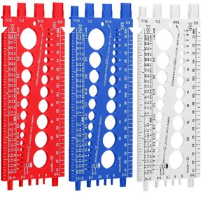 3 Pcs Nut Bolt Thread Gauge Metric and Standard Sizer Tool Plastic Bolt Measuring Size and Thread Identifier Gauge for Quickly Sizing Nuts and Bolts with Inch and cm Ruler
