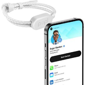Popl Sport Band - Digital Business Card Bracelet Wearable - Tap to Share NFC & QR Code - iPhone & Android (Black Sport Style)