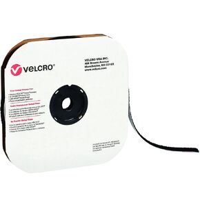 Box VELCRO® Tape (196802) Individual Strips, Hook, 1/2" x 75', Black (1 Per Case) for Home & Office