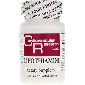 Cardiovascular Research Lipothiamine B Supplement 120 Tablets - Vitamin B1 Now with Alpha Lipoic Acid - 1 X 120 Count