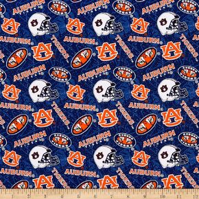 NCAA Auburn Tigers 1178 Tone on Tone Orange/Navy/White, Fabric by the Yard