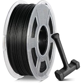 SUNLU PA6-CF 3D Filament 1.75mm, PA Nylon X Carbon Fiber Filament, Made of 80% PA and 20% Carbon Fibers, Stiff & Strong & Heat Resistant, for Industrial Parts, 1KG Black