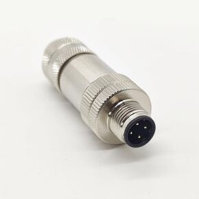 2Pcs M12 4 Pin Male Connector, D Code Straight Type Adapter for PG7/PG9 Cable IP67 Waterproof Shielding Metal Shell Sensor Field Assembly Circular Connector for Electric Bicycles 250V 4A AC/DC（2pcs）