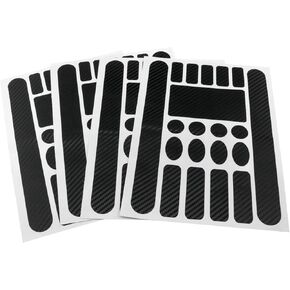 4PCS Carbon Fiber Bike Frame Chain Protection Pads Scratch-Proof Chain Sticker Film Covers Black