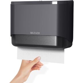 Multifold Paper Towel Dispenser Wall Mount Commercial Tissue Napkin Dispensers with Lock, 200 Sheets, 6012 Black