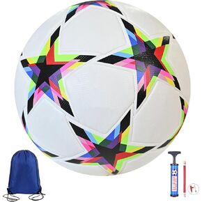 2024 Soccer Balls Size 5,Unisex Training Football Soccer Ball Birthday Gift Soccer Ball Colorful Five-Pointed Star