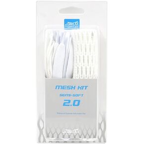 Lacrosse 2.0 Semi-Soft Complete Kit Lacrosse Mesh and Strings - White