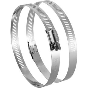 Marine Grade 316 Stainless Steel Hose Clamps 12 inch, Extra Large Adjustable Worm Gear Drive Screw Hose Clamps Duct Pipe Clamp(2 Pack)