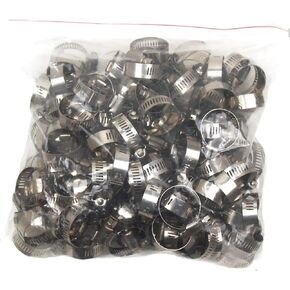 Hoteche 100 قطعة 1/2 بوصة إلى 1-1/4 بوصة OD. مشابك خرطوم من الفولاذ المقاوم للصدأ بعرض شريط 1/2 بوصة 20052040، فضي in Kuwait