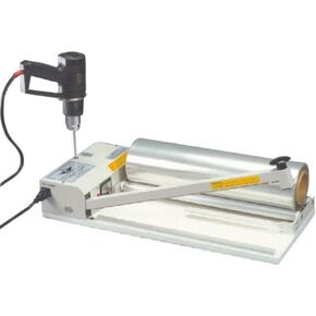 AIE AIE-2024I Professional 24" I-Bar Shrink Wrap Machine; Includes: Bar Sealer, Timer, 2 Speed Heat Gun and Holder, Film Rack, 500ft. Roll of Centerfold 75 Gauge Shrink Film, Outlet Plug and Parts Kit