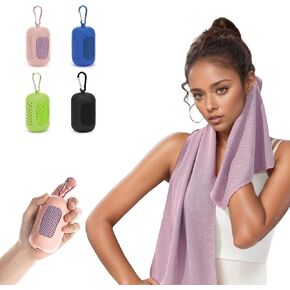 4 Pack Portable Silicone Set Cooling Towels (35"x12") for Neck and Face, Breathable Sweat Absorbent Cool Towel for Gym, Yoga, Workout, Quick Dry Microfiber Ice Towels for Hot Weather Camping