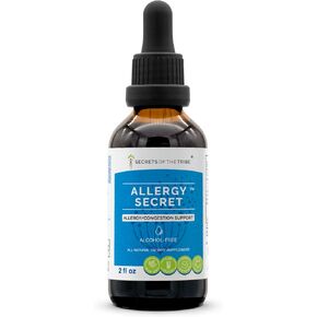 Allergy Secret Alcohol-Free Extract, Tincture, Glycerite Rosemary, Mullein Leaf, Marshmallow, Stinging Nettle, Eyebright. Allergy/Congestion Support (4 FL OZ)