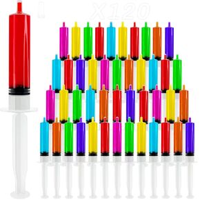 120 Pack 10ML Jello Shot Plastic Syringes with Tip Cap, Party Liquid Syringe BPA-Free Suringes Shooters for Jello Shots Clear Plastic Syringes for Halloween, Thanksgiving, Christmas, Bachelorette