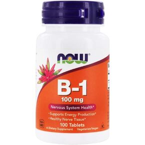 Now Foods Vitamin B-1 (Thiamine), 100 tablets / 100mg (Pack of 2)