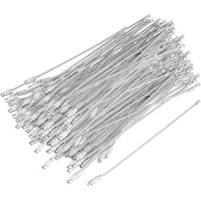 200 قطعة كابل سلسلة مفاتيح سلكية 6 بوصات، حلقة مفاتيح من الفولاذ المقاوم للصدأ 201، سلسلة مفاتيح مضفرة من الفولاذ DIY، علامة الأمتعة in Kuwait