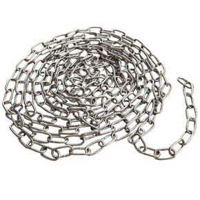 304 Stainless Steel Chain - Length 9.8Ft (3m) Thickness0.08“ (2mm) Metal Small Duty Chain for Home Outdoor Camping Hanging Pet Chain