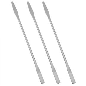Stainless Steel Lab Laboratory Mini Double Ended Spatula Semi-Micro Shovel Tapered Arrow End Flat End Stainless Steel Lab Spatula Lab Spatula 3PCS