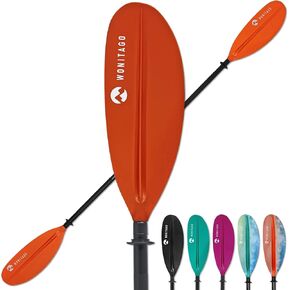 Kayak Paddles with Aluminum Shaft and Reinforced PP Blade, Floating Kayaking Oars, 2 Piece, 220 cm/86 in-230 cm/90 in