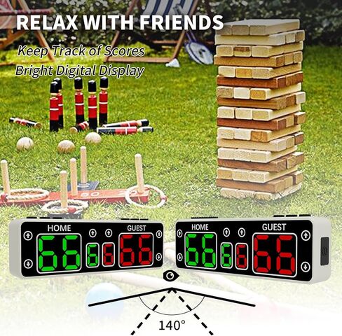 Cornhole Scoreboard,Battery Powered Ping Pong Score Keeper with Touchscreen Button&Top Button,LED Digital Electronic Scoreboard with Buzzer,Shuffleboard/Indoor Games & Sports in Saudi Arabia