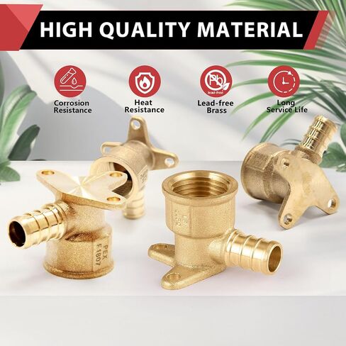 (عبوة من 10) EFIELD Pex Drop-Ear Elbow Brass Fitting 1/2 بوصة × 1/2 بوصة أنثى NPT، ASTM F1807 in Saudi Arabia