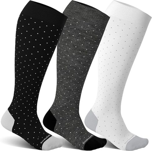جوارب مضغوطة من الخيزران الفسكوزي مقاس كبير من Sockwift جوارب طويلة للركبة 15-20 مم زئبق للممرضات والحوامل والسفر in Saudi Arabia