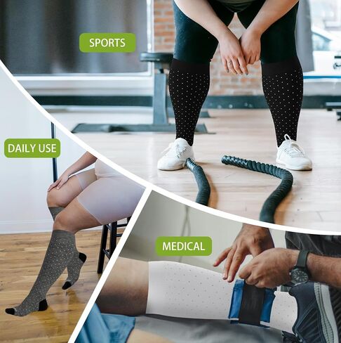 جوارب مضغوطة من الخيزران الفسكوزي مقاس كبير من Sockwift جوارب طويلة للركبة 15-20 مم زئبق للممرضات والحوامل والسفر in Saudi Arabia