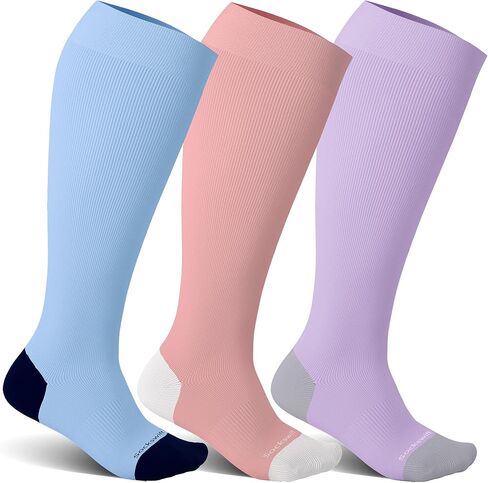 Bamboo Viscose Plus Size Compression Socks Wide Calf 15-20mmHg Knee High Sock for Nurses, Pregnant Women, Travel in Kuwait