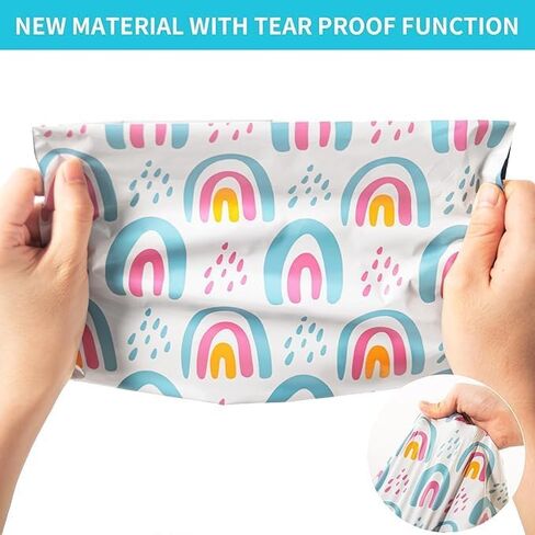100 Pack - Shipping Bags for Clothing, Strong Thick and Self Adhesive Mailing Bags - Cute Packaging Bags for Small Business (Boho rainbow) in Saudi Arabia