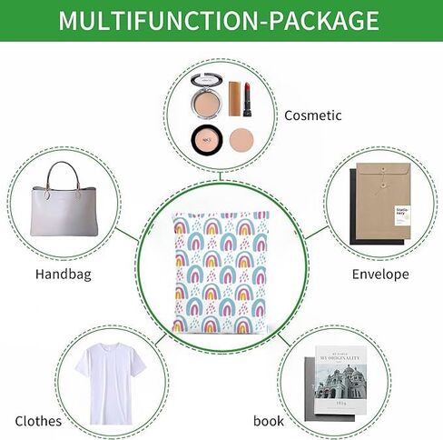 100 Pack - Shipping Bags for Clothing, Strong Thick and Self Adhesive Mailing Bags - Cute Packaging Bags for Small Business (Boho rainbow) in Saudi Arabia