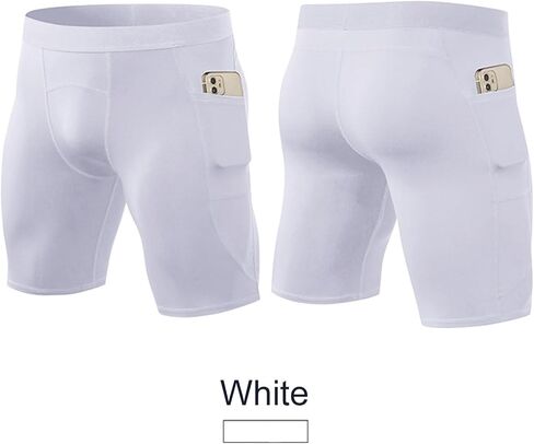 1/3 Pack Men's Compression Shorts Zip Pockets Performance Athletic Shorts Gym Shorts with Pockets 8" 9" inseam in Kuwait